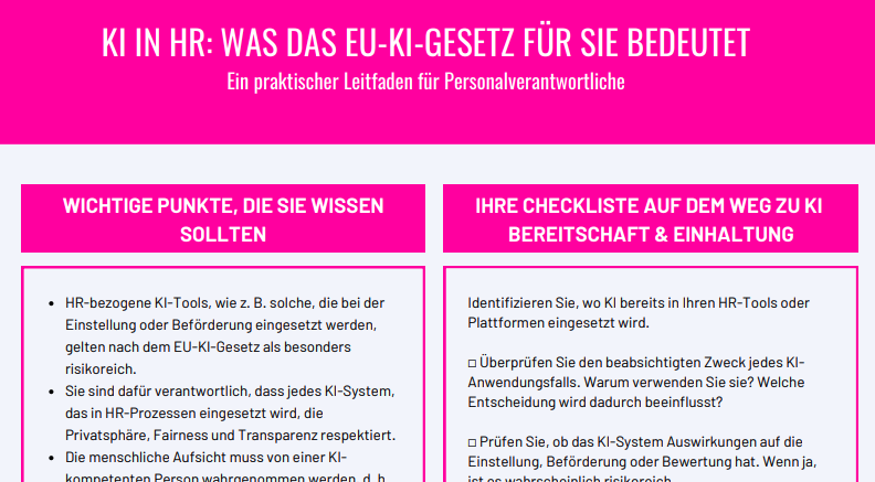KI IN HR: WAS DAS EU-KI-GESETZ FÜR SIE BEDEUTET Image